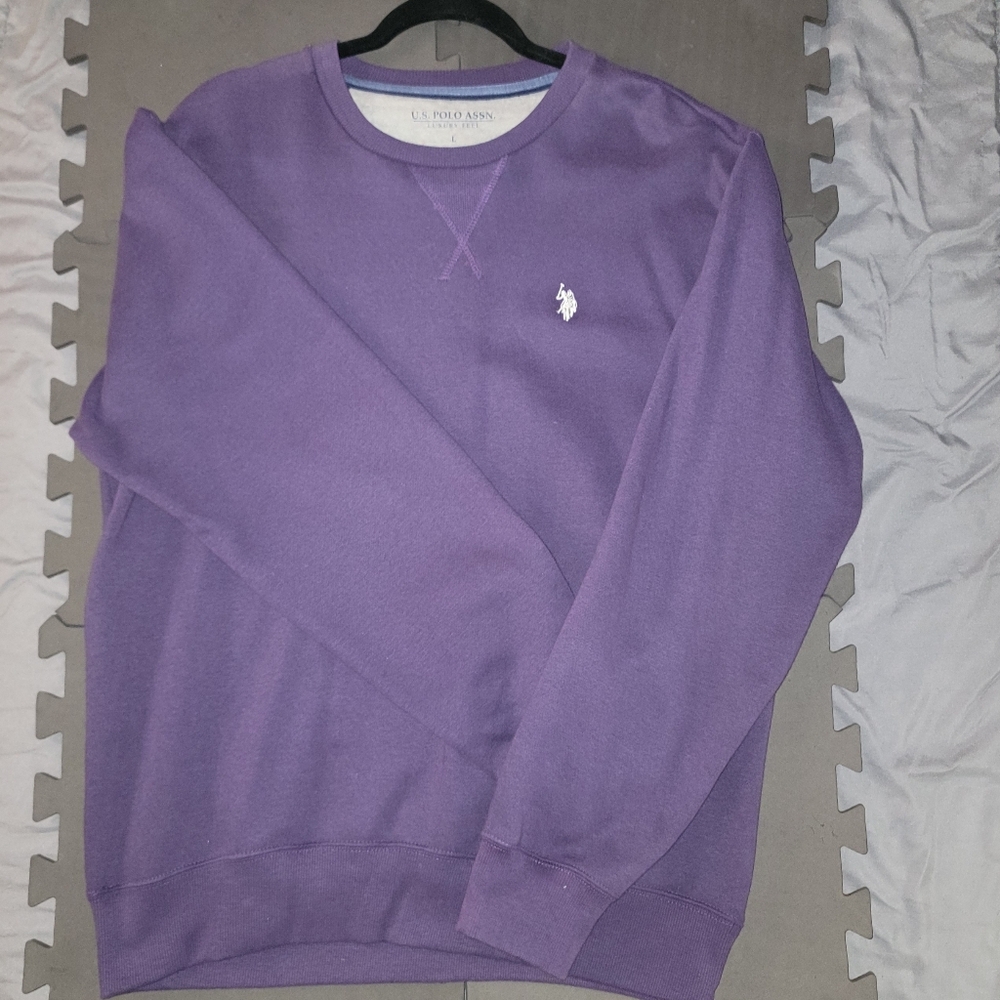 U.S. Polo Assn. Mens Crewneck Purple Large